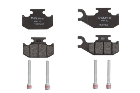 Фото 1 - комплект гальмівних колодок передн, RENAULT TWIZY Electric 04.12- Delphi LP3191 Комплект гальмівних колодок передн, RENAULT TWIZY Electric 04.12- Delphi LP3191 (фото 1)