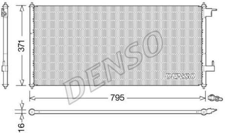 Радіатор кондиціоіонера FORD TOURNEO CONNECT 02-, TRANSIT CONNECT (P65_, P70_, P80_) 02- DENSO DCN10030