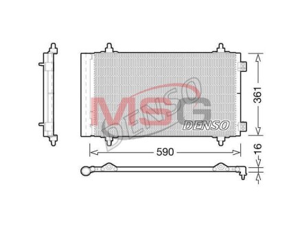 Конденсатор кондицiонера CITROEN/FIAT/PEUGEOT C8/Jumpy/Scudo/Ulysse/807/Expert "1,6-2,0D "06>> DENSO DCN21018