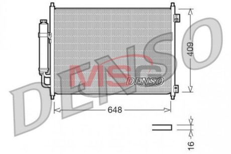 Радіатор кондиціоіонера NISSAN X-TRAIL (T31) 07-13, X-TRAIL (T32) 13-н.в. DENSO DCN46001