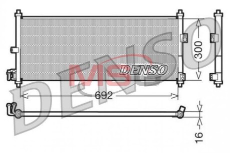 Радиатор кондиционера NISSAN ALMERA II (N16) 00-06, ALMERA II Hatchback (N16) 00-, PRIMERA (P12) 02- DENSO DCN46011