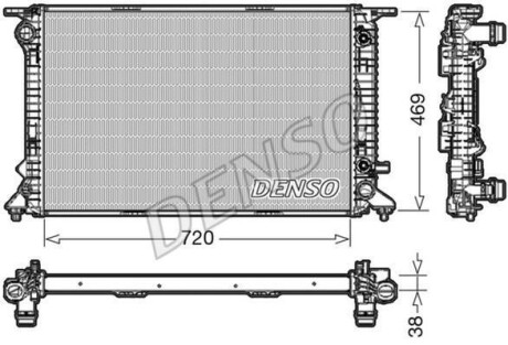 Радіатор AUDI/PORSCHE A4/A5/Q5/Macan \'\'2,7-3,0TDI/3,0-3,2TFSI "07-17 DENSO DRM02023