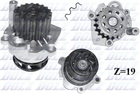 Водяний насос AUDI/FORD/SEAT/SKODA/VW A2/A3/Galaxy/Ibiza/Fabia/Octavia "1,2-1,9TDi "01-10>> DOLZ A249 (фото 1)
