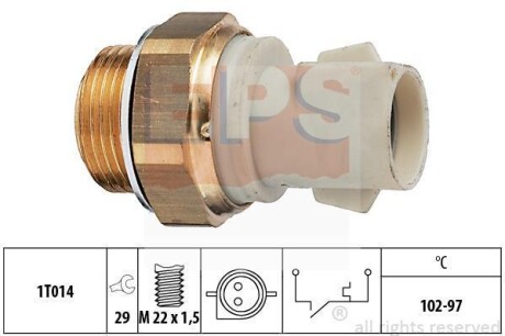 Фото 1 - датчик температури охолоджуючої рідини EPS 1.850.137 Датчик температури охолоджуючої рідини EPS 1.850.137 (фото 1)