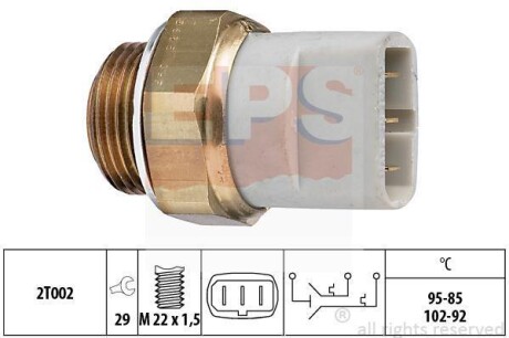 VW Датчик включ.вентелятора Golf,Jetta,Passat,PoloAUDI 80/90/100/200 EPS 1.850.635 (фото 1)