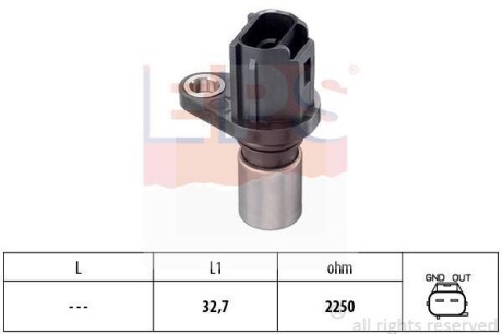 TOYOTA Датчик оборотов двигателя Yaris 1.3 05- EPS 1.953.486 (фото 1)