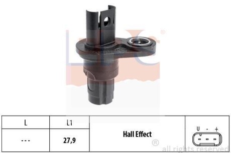 BMW Датчик положения распредвала 1 E81,87,2 F45/46,3 E90,4 F36,5 E60,5 F10,5 G30,6 F13,7 F65,7 F01,7 G11,X1,X3,X4,X5 E70,X6 E71,Z4,Mini EPS 1.953.523