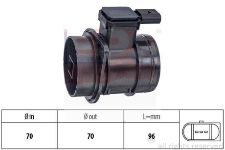VW Расходомер воздуха Audi A1/3,Caddy III,IV,Golf VI,Passat,Polo,Touran,Skoda Fabia II,Octavia II,Rapid,SuperB II,Yeti EPS 1.991.449 (фото 1)