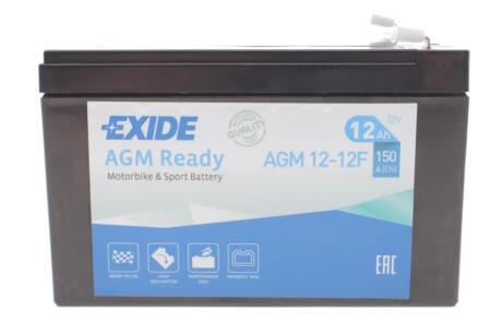 Стартерна батарея (акумулятор) EXIDE AGM12-12F (фото 1)