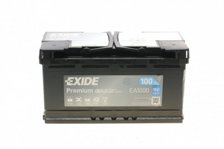 Аккумулятор 100Ah-12v PREMIUM(353х175х190),R,EN900 EXIDE EA1000