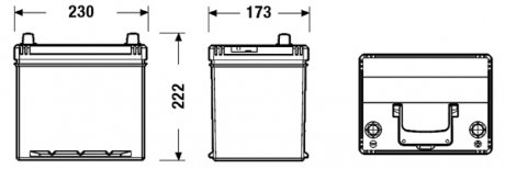 Акумулятор 60Ah-12v EXCELL(230х172х220),R,EN480 Азія EXIDE EB604