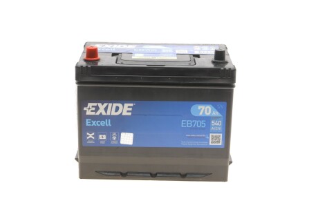 Акумулятор 70Ah-12v EXCELL(266х172х223),L,EN540 Азія EXIDE EB705