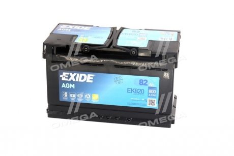 Акумулятор 82Ah-12v AGM (315х175х190),R,EN800 EXIDE EK820 (фото 1)