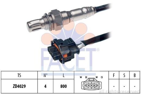 Датчик кислорода (лямбда-зонд) Opel Astra G, Vectra C 1.8 16V (10.7342) FACET 107342 (фото 1)