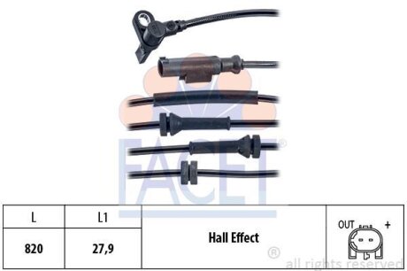 Датчик ABS Opel Corsa D, E (06-) (21.0128) FACET 210128 (фото 1)