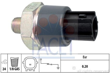 Датчик тиску оливи FACET 7.0166 (фото 1)