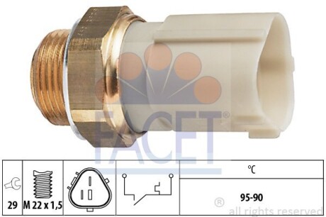 Датчик вмикання вентилятора A3/Leon/Octavia/Golf IV 96- FACET 7.5262