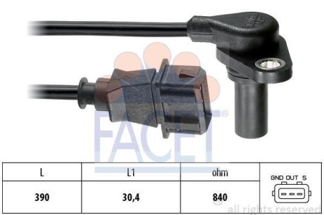 Датчик колінвала Octavia/Bora/Golf 1.6-2.3 96-07 FACET 9.0204