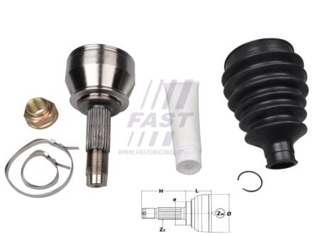 ШРУС зовнішній комплект 1.3MJET ft,1.9JTD ft Fiat Doblo 00-09 FAST FT25072K (фото 1)