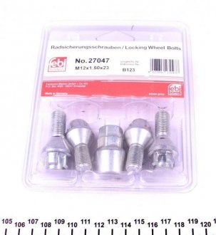 Колесный болт блокируемый (К-Т) FEBI BILSTEIN 27047 (фото 1)