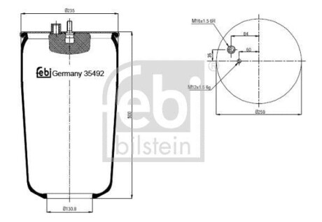 Пневмоподушка подвески без поршня FEBI BILSTEIN 35492