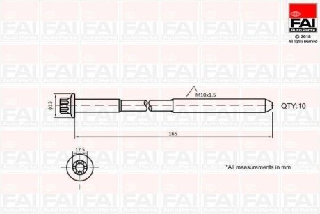 FAI DB К-т болтов головки цилидра M10*1.5мм W203, W204, W211 Fischer Automotive One (FA1) B1465