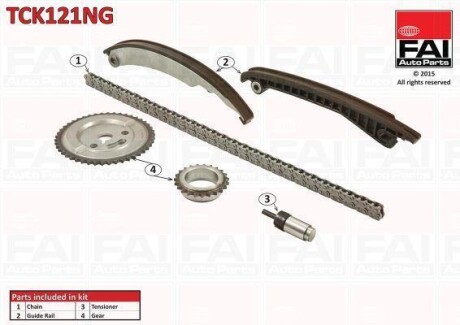 Ланцюг приводу ГРМ (к-кт) Mini Cooper/One 1.6 i 01-07 Fischer Automotive One (FA1) TCK121NG (фото 1)
