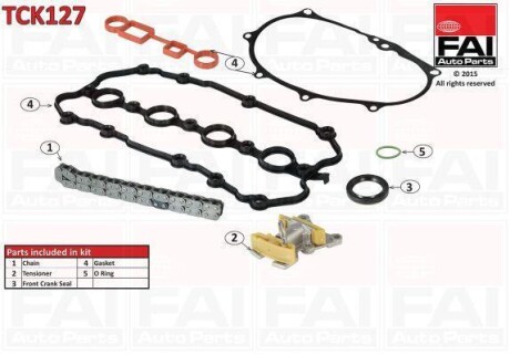 VW к-кт цепи ГРМ Audi A1/3/4/6,Golf V,VI,Passat,Skoda Octavia II 2.0FSI Fischer Automotive One (FA1) TCK127 (фото 1)