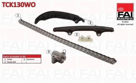 CITROEN К-кт цепи ГРМ Jumper 2.2HDI (цепь+3 шт. направляющие+ натяжитель) Fischer Automotive One (FA1) TCK130WO (фото 1)