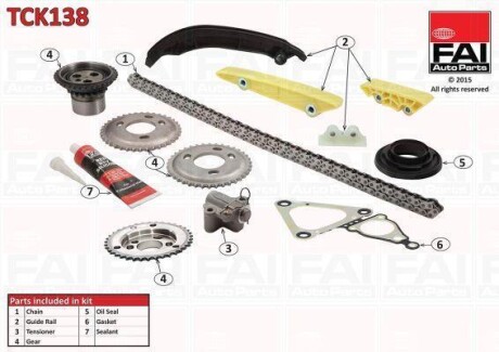 К-кт ланцюга приводу ГРМ (з шестернями) Fischer Automotive One (FA1) TCK138