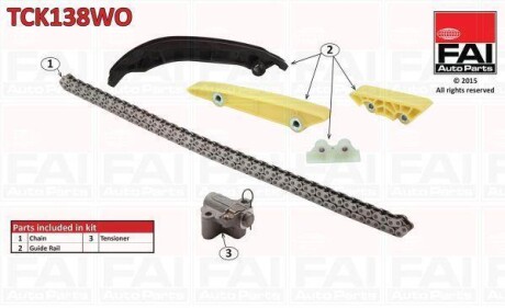 К-кт ланцюга приводу р/вала Fischer Automotive One (FA1) TCK138WO (фото 1)