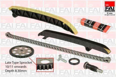 VW К-кт цепи Audi A3,Skoda Fabia II,Rapid,Octavia II,Caddy III,Golf VI,Touran 1.2TSI Fischer Automotive One (FA1) TCK208L (фото 1)