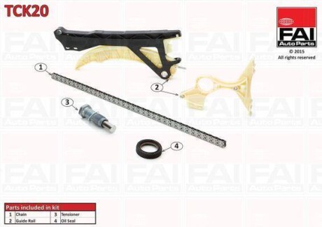Ланцюг приводу ГРМ (к-кт) (E81/E87/E46/E90)/BMW3(E46) 02-11 Fischer Automotive One (FA1) TCK20 (фото 1)