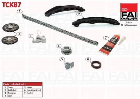 К-кт ланцюга ГРМ (з шестернями) Fischer Automotive One (FA1) TCK87 (фото 1)