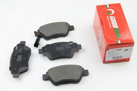 Тормозные колодки перед. Doblo 01- (Bosch) (122.8x53.6) с датчиком Goodrem RM0154 (фото 1)