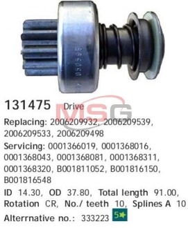 Бендикс стартера HC CARGO 131475