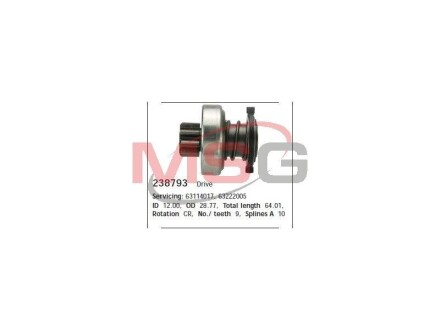 Бендикс стартера BMW/LAND ROVER E46/E39/E38/X5/Range Rover "2,9 "98-04 HC CARGO 238793