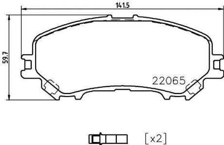 Колодки гальмівні дискові комплект; передн. HELLA 8DB355021-861