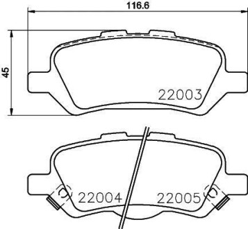 Тормозные колодки зад. Venza 08-16 HELLA 8DB 355 023-051