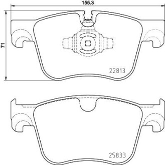 CITROEN К-т передніх гальмівних колодок CITROEN BERLINGO, BERLINGO/MINIVAN, C4 GRAND PICASSO II, C4 PICASSO II, C4 SPACETOURER, C5 AIRCROSS DS DS 7 OPEL COMBO TOUR / LIFE, HELLA 8DB 355 036-491