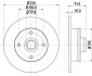 HELLA VW Диск гальмівний задній SEAT 8DD 355 101-661