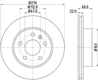 DB PRO Гальмівний диск передн. (вент.) Vito108-110D/113-114 96- HELLA 8DD 355 104-521 (фото 1)