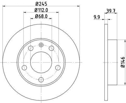 Диск гальмівний HELLA 8DD355107541