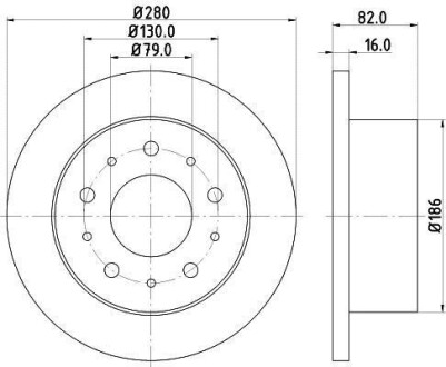 PRO CITROEN гальмівний диск задн. Jumper HELLA 8DD 355 108-981 (фото 1)