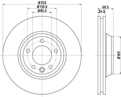 Тормозной диск перед Audi Q7 Пр HELLA 8DD355109-761