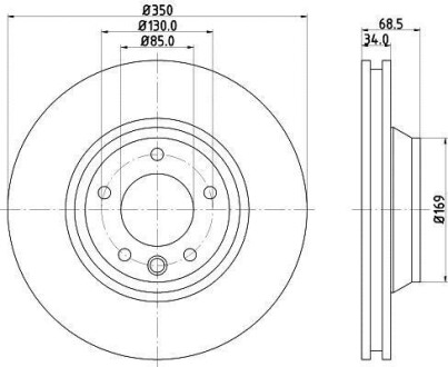 Диск гальмівний з покриттям PRO; передн., прав. HELLA 8DD355109-781