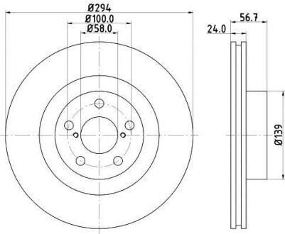 Тормозной диск перед. Forester/Impreza/Outbak/Legacy 2.0-3.0 00- HELLA 8DD355112-051