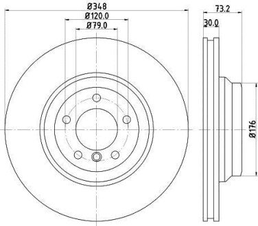 PRO BMW диск гальмівний передн. 3 E90, X1 E84 04- HELLA 8DD 355 113-531