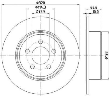 PRO LANCIA Диск гальмівний задн. THEMA 3.0 D 11- HELLA 8DD 355 117-411
