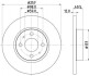 HELLA PRO FIAT Гальмівний диск передн. 500 09 10-, LANCIA, ALFA ROMEO 8DD 355 117-931